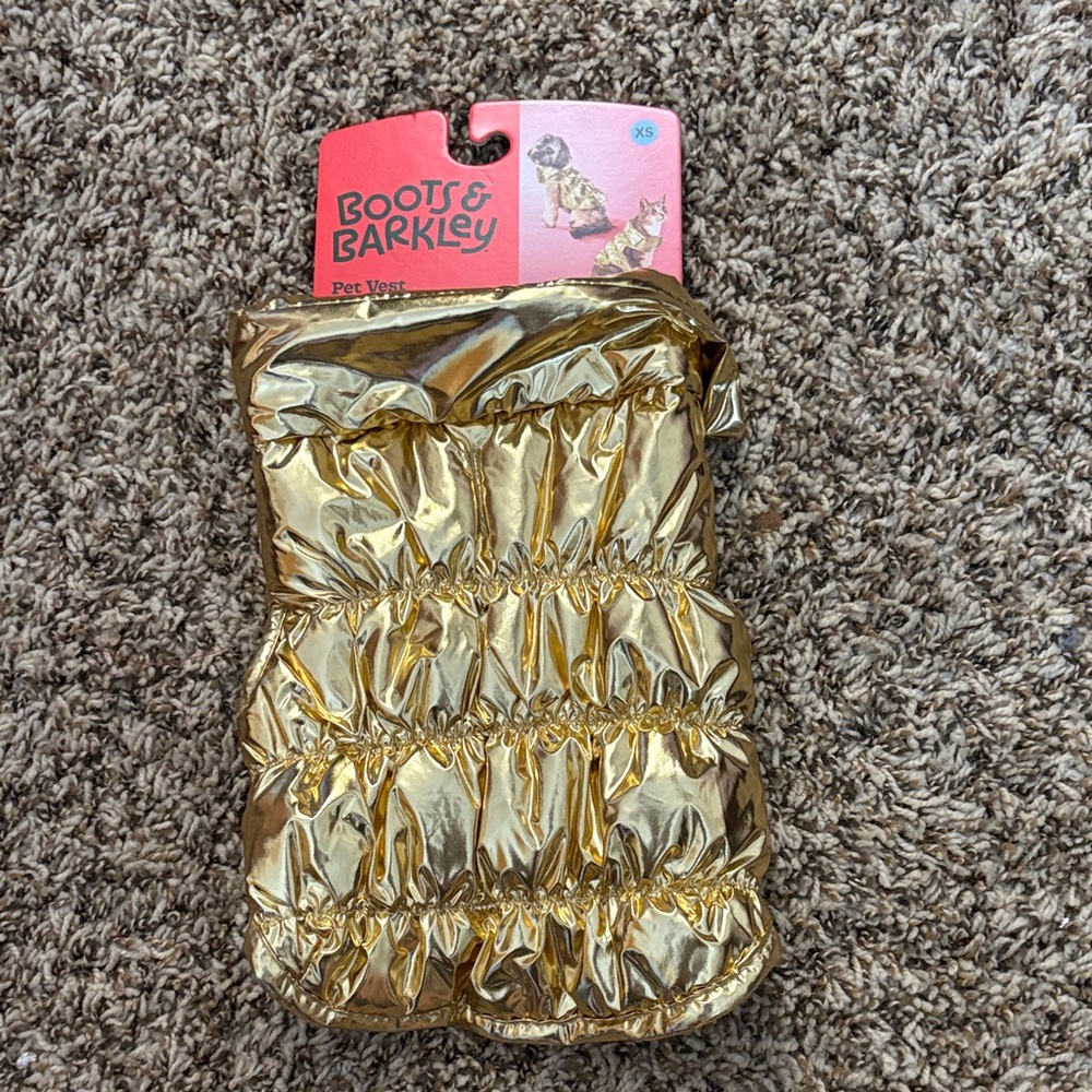 Boots & Barkley Metallic Gold Quilted Pet Vest